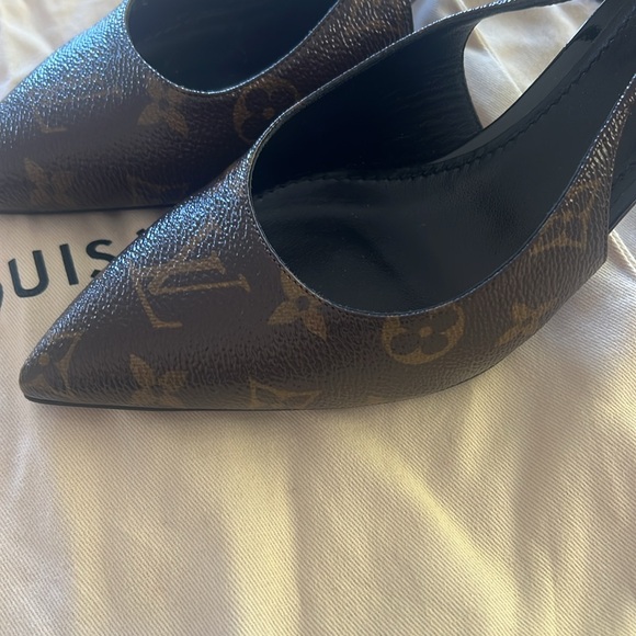 Brand new never used Louis Vuitton monogram slingback heels 37 - Picture 6 of 9